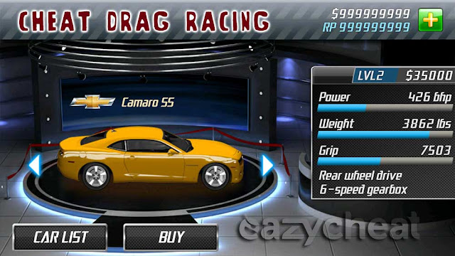 Cheat Drag Racing Uang dan Rp Tidak Habis Habis