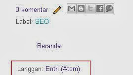 Menghilangkan Link Langganan Entry Atom Blogger (Blogspot)