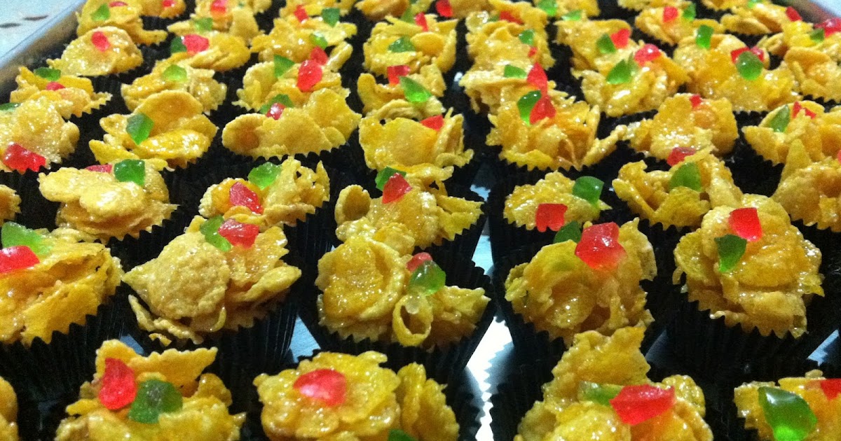 A RecipeTester: Biskut raya: Cornflakes Madu