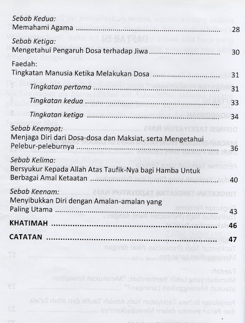 Daftar Isi Kitab Tazkiyatun Nufus