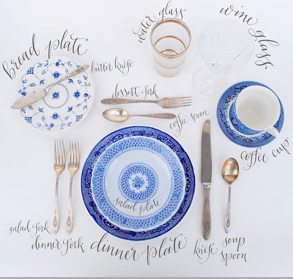 Correct Table Place Setting / Proper table settings - Jughandle's Fat Farm : Water is placed above knives for easy access.