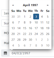 Date Picker with Date Selected