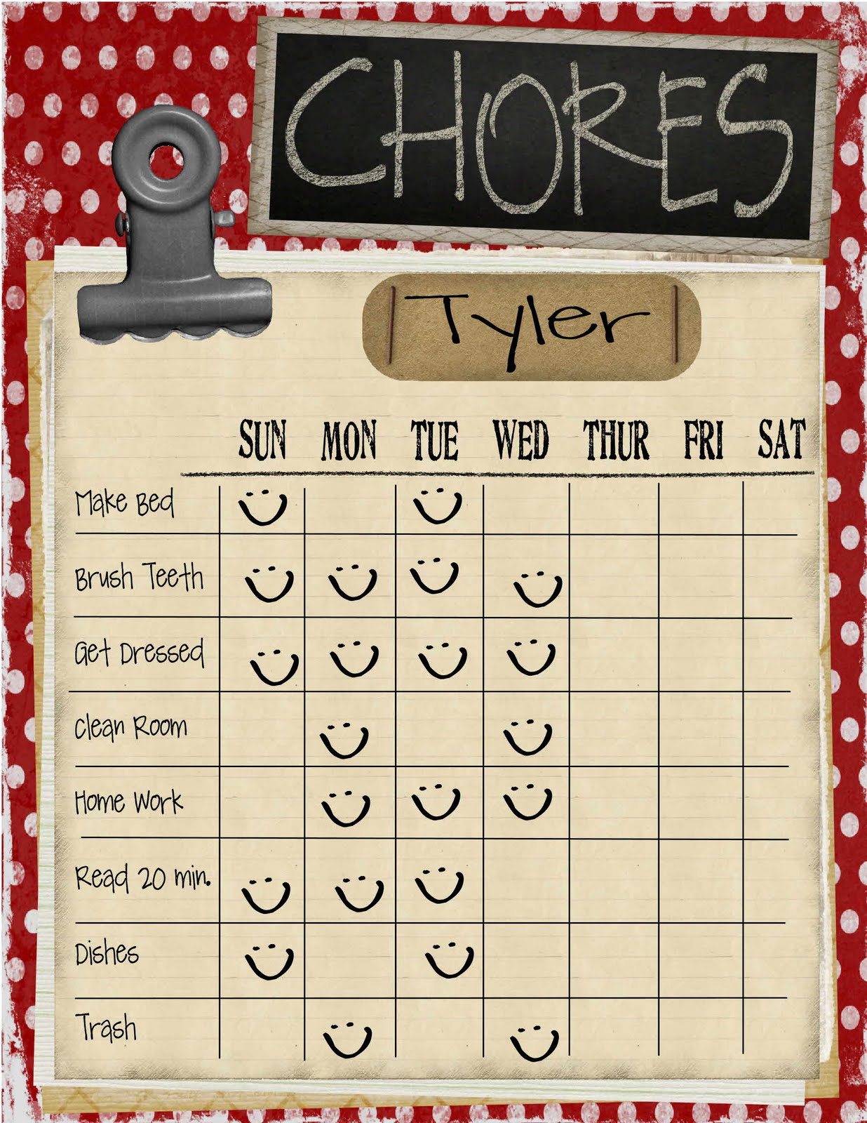 Child Chore Chart 3