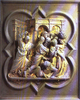 When Uccello joined Ghiberti, his master was working on early panels for the first set of doors for florence’s  baptistry 