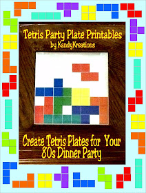 Throw a fun dinner party for your family and friends with this Tetris Glass Plate printable insert.  It's a quick and easy dinner plate DIY for your Video Game party or 80s party. 