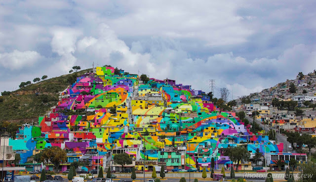 Palmitas, México, macro mural, grafiti, graffiti, arcoiris, Germen Crew