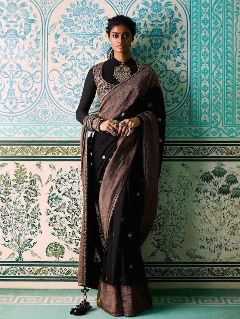 Sarees with over-coat full sleeves Blouse