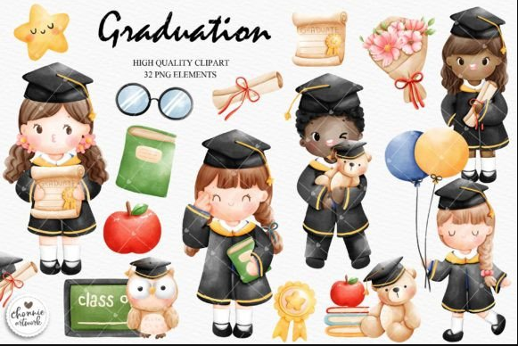 Graduation Clipart, Party Decorations