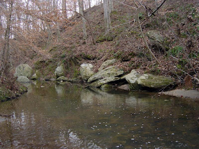 Bluff and boulders along Upper Barton's Creek