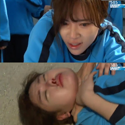 Seo In-ae (Hwang Jung-eum; 황정음) strangles her inmate