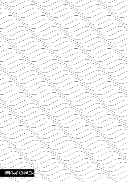 A coloring page of waves which create an optical illusion / Värityskuva aalloista, jotka luovat optisen illuusion