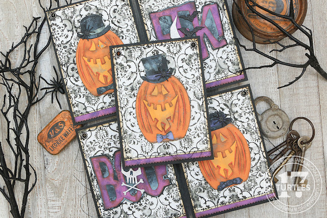 Halloween Banner by Juliana Michaels featuring Tim Holtz Sizzix Halloween 2023 Edison, Big Frights Thinlits Die Sets, and Tapestry Embossing Folder