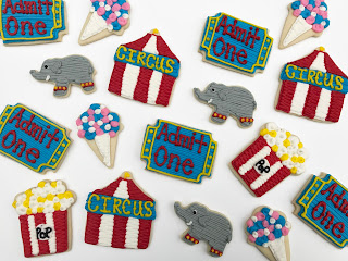 Circus themed birthday cookies