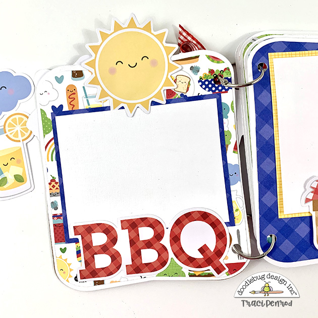 Summer BBQ Scrapbook Album page with sunshine and food