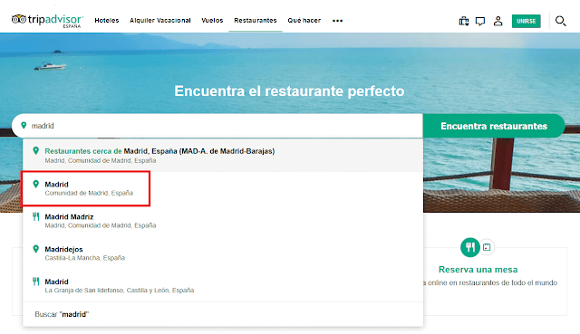 Buscar un restaurante barato en Madrid