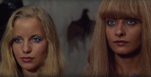 Patricia Hermenier and Lieva Lone in The Demoniacs - a 1974 movie by Jean Rollin