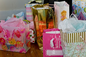 wrapped baby shower gifts