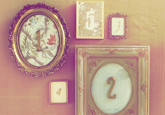 Table numbers for Vintage elegance wedding