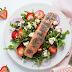 Roasted Salmon with Strawberry Arugula Salad