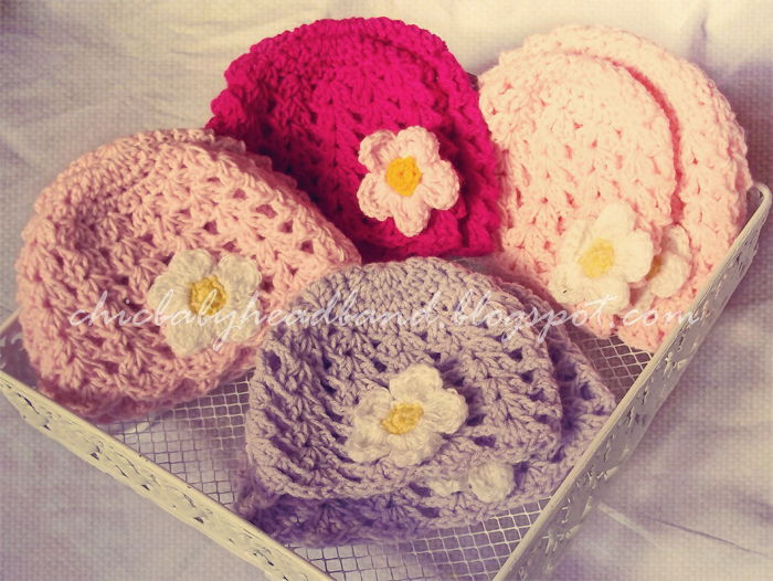 710 New baby headband in crochet 182 Baby Headband: Crochet Sweet Baby Hat Beanie   Topi Kait Sweet Baby   