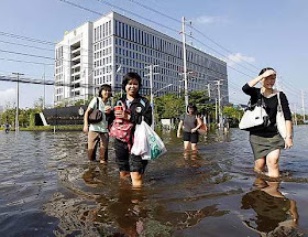 flooded street heading to work at the Government Complex