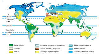 Peta Persebaran Bioma di Permukaan Bumi