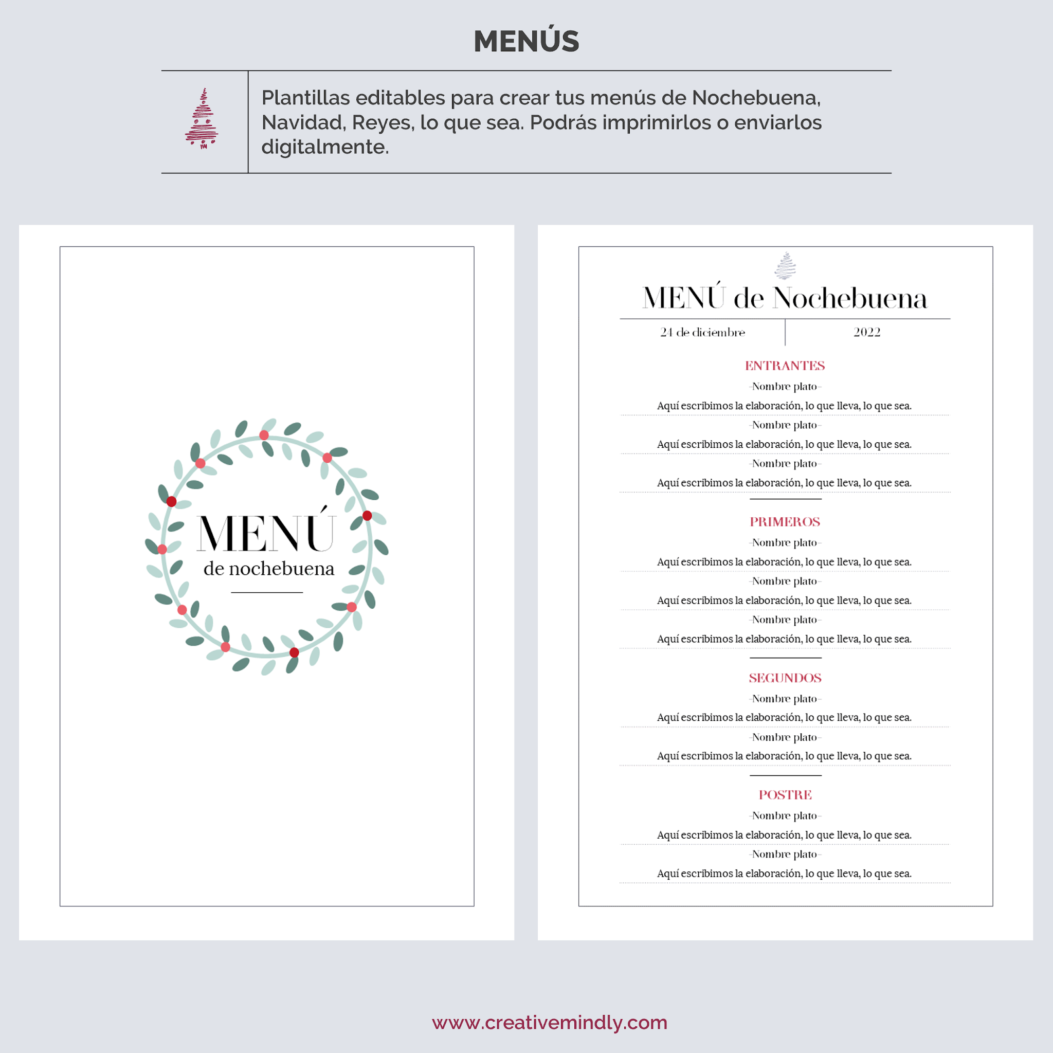 plantilla editable bonita para hacer menus