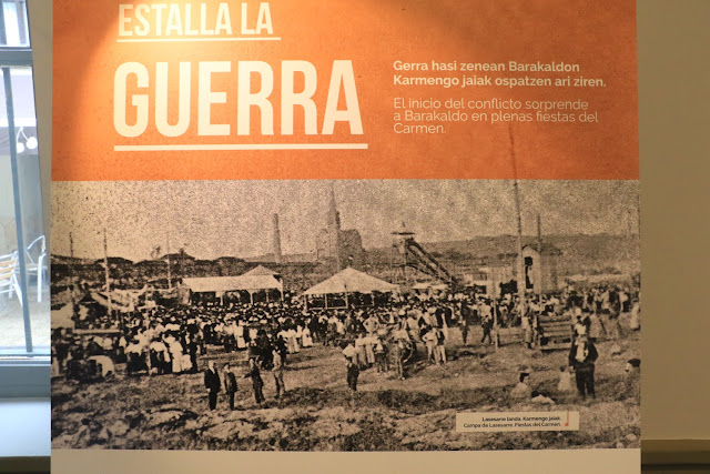 Panel de la exposición en El Regato sobre la Guerra Civil