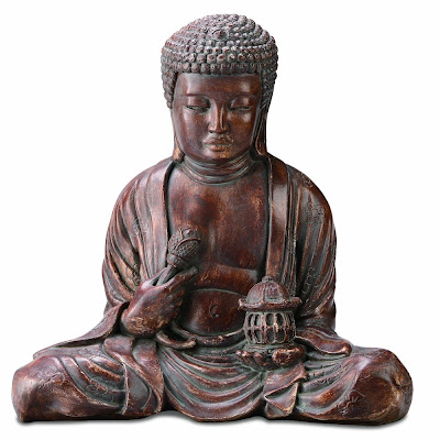 Reddish Brown Buddha Garden Statue