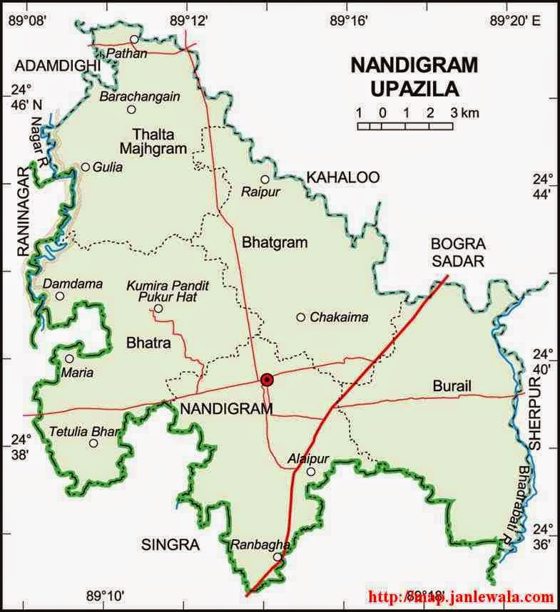 nandigram upazila map of bangladesh