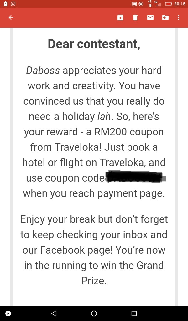 Menang Weekly Prize by Traveloka