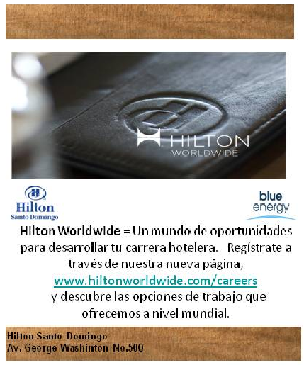 Empleo formulario para trabajar en el Hotel Hilton Santo Domingo