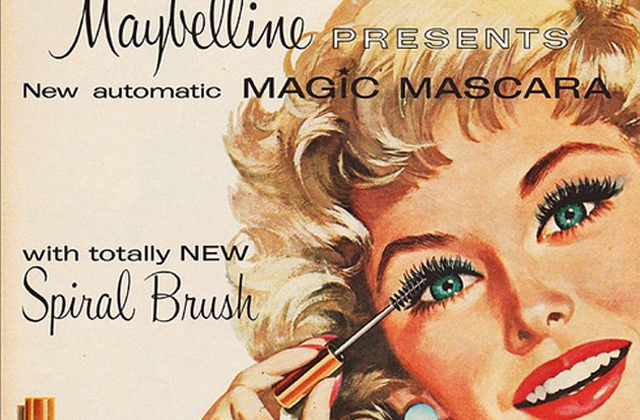 Publicité du premier mascara automatic Maybelline - Blog beauté Les Mousquetettes