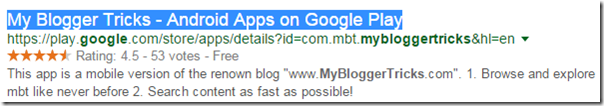 Meta Title Tag preview in Google