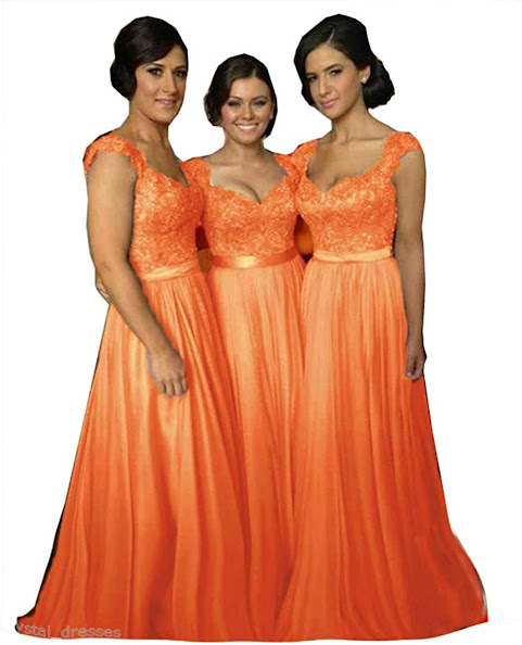 Orange Chiffon Bridesmaid Dresses