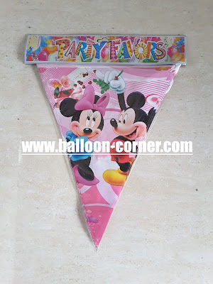 Bunting Flag Segitiga Motif Mickey Minnie Mouse