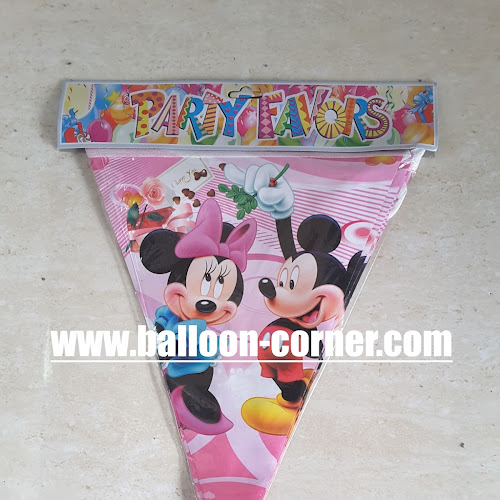 Bunting Flag Segitiga Motif Mickey Minnie Mouse