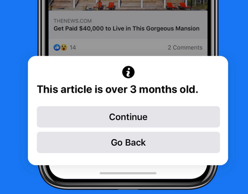 Facebook rolling out new notification screen to alert users before sharing old news