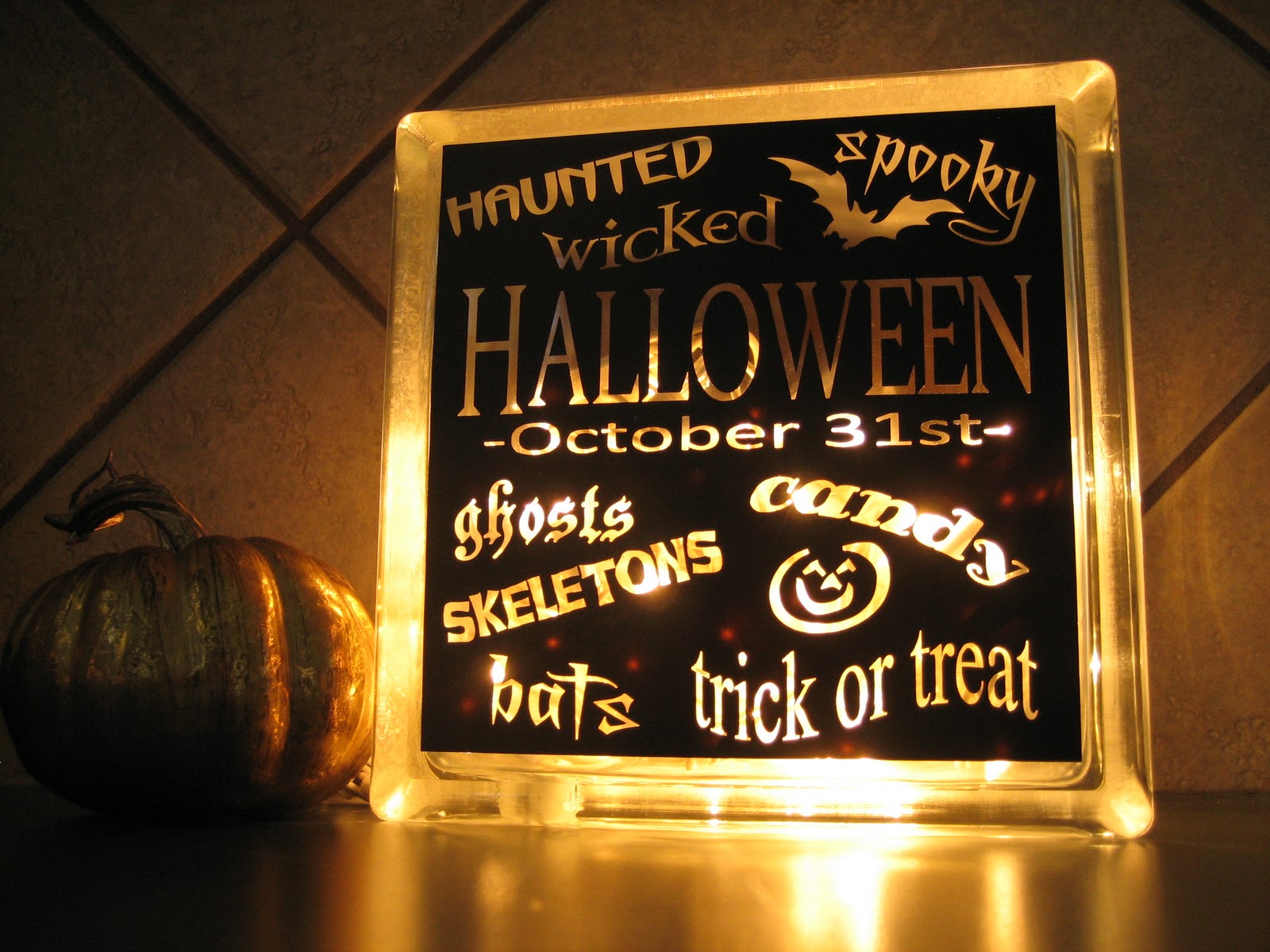 Halloween Glass Block