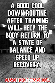 A good cool down routine after training will help the body return to a state of balance and speed up recovery.