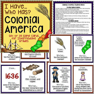 https://www.teacherspayteachers.com/Product/Colonial-America-New-England-Middle-Southern-I-Have-Who-Has-Game-1738168