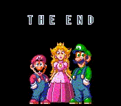 The end of the arcade game Super Mario