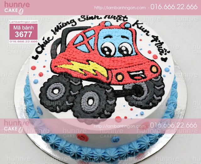 Bánh gato sinh nhật xe Hot Wheel Monster Truck tặng bé trai