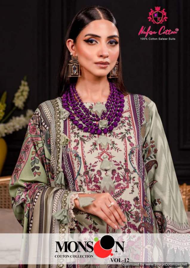 Nafisa Monsoon Vol 12 Dress Material pakistani Suits