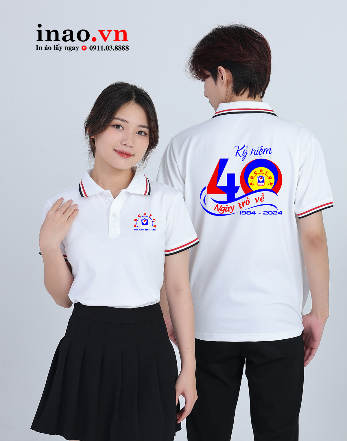 In áo Lớp ABCDEGH niên khóa 1981-1984 Kỷ niệm 40 năm Ngày trở về