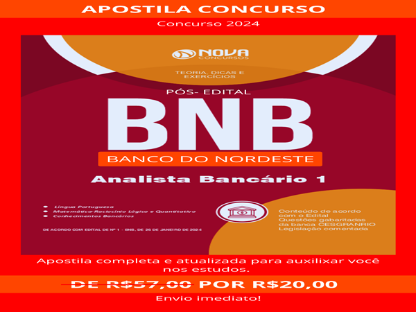 Concurso do Banco do Nordeste- Apostila- Analista Bancário