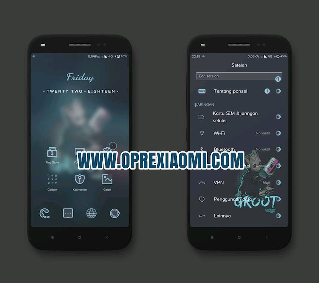 Update Xiaomi Theme I am Groot Mtz Full Tema Gelap Tembus Aplikasi WA by Tri Yuli Iswantro