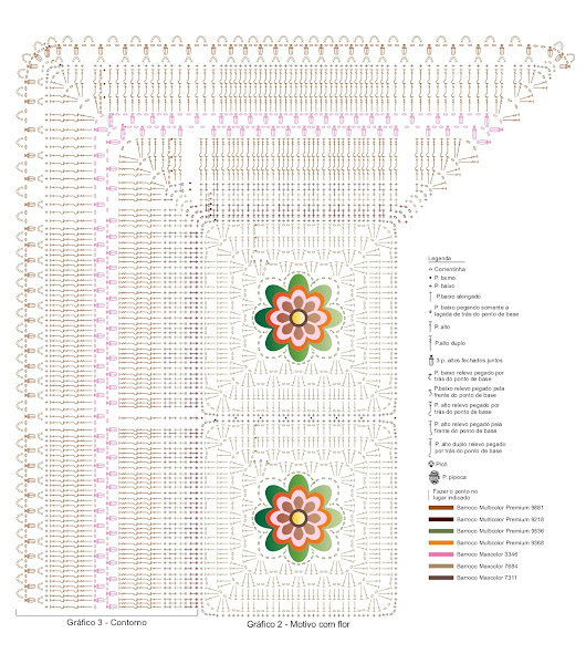 Схемы вязания крючком декоративной салфетки-дорожки с цветами (2)