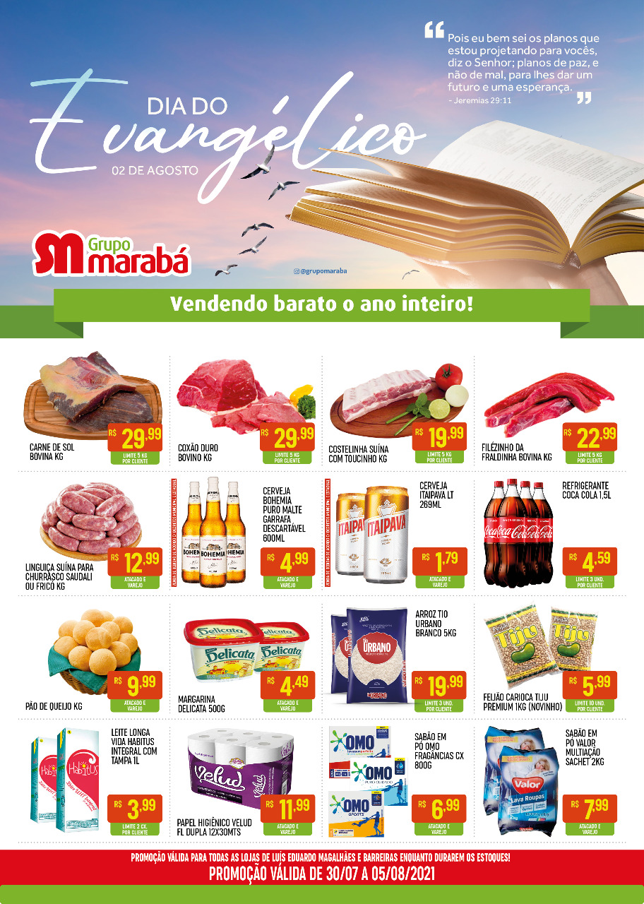 Dia do Evangélico tem semana de promoções no Grupo Marabá