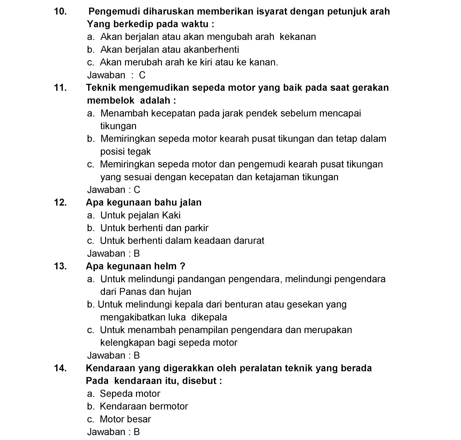  Soal  Kunci Jawaban Uji Teori  SIM  C  A Rekayasa Komputer